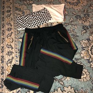 Tube top high waist sweatpants workout bundle